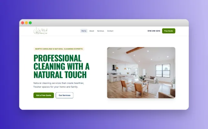 Natural Cleaning Crew - Wix to Astro Redesign - Project Preview